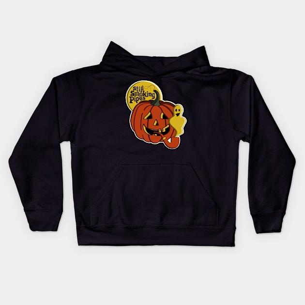 Vintage Halloween Still Smoking Pipes Kids Hoodie by annapeachey